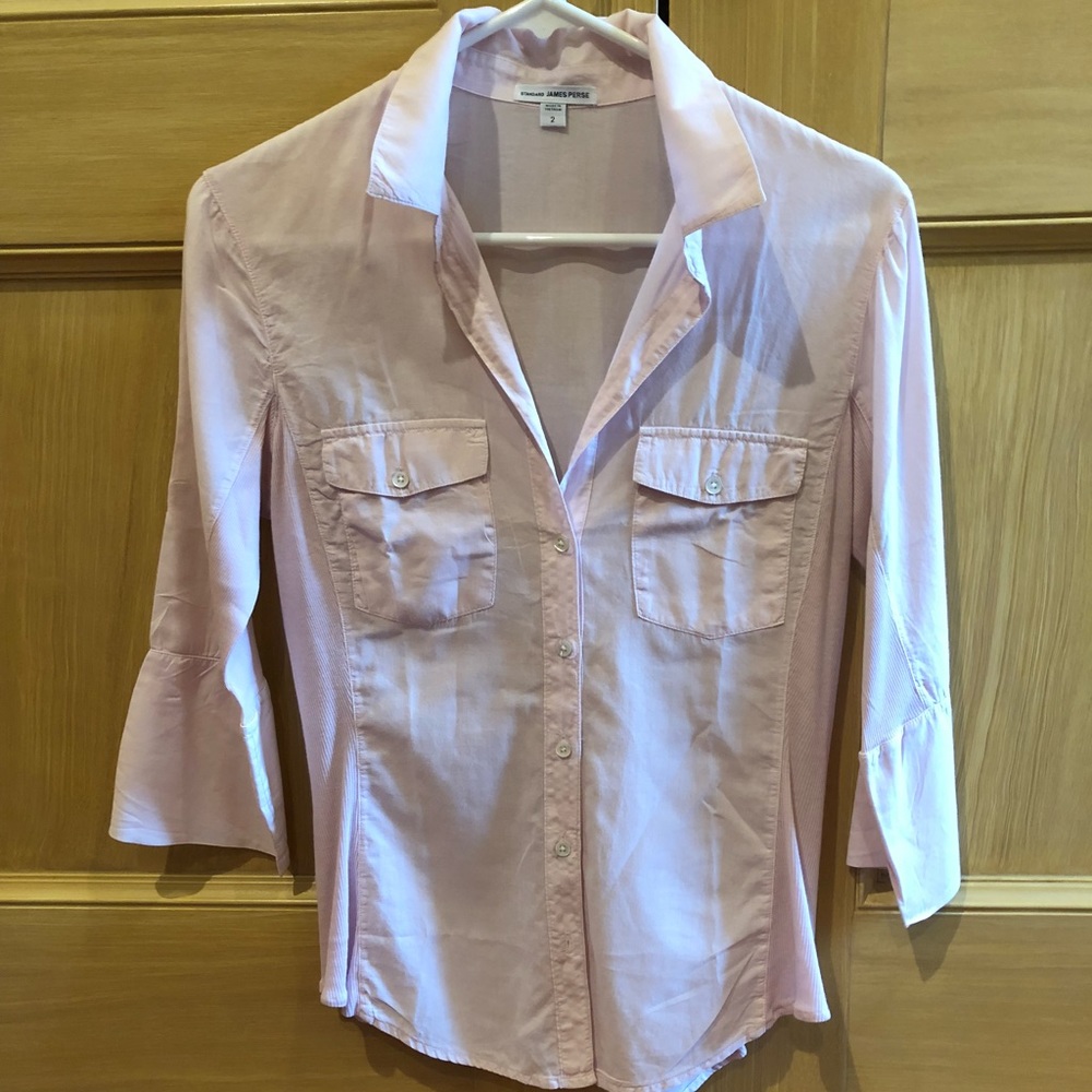 James Perse Sheer Slub Side Panel Shirt